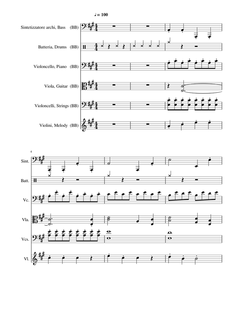 1. Lightly row Sheet music for Viola, Cello, Drum group, Strings group ...