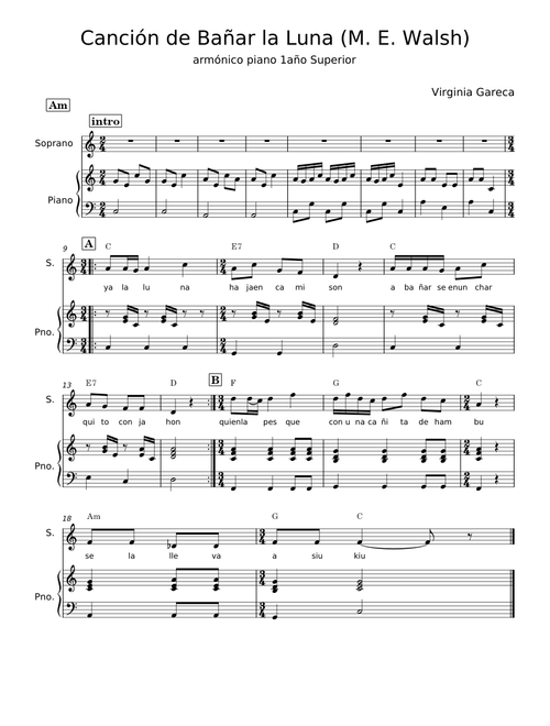 Canción de Bañar la Luna - María Elena Walsh