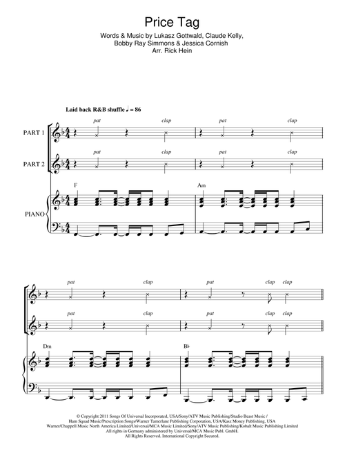 Price Tag (arr. Rick Hein) - Jessie J (Choral)