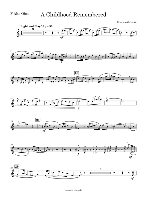 A Childhood Remembered – Rossano Galante (custom English Horn part)