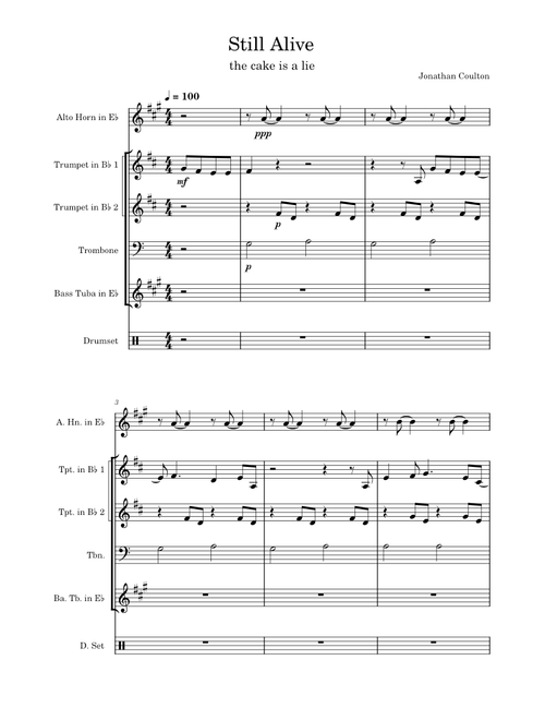 Still alive – Jonathan Coulton Jonathan Coulton Still Alive - Portal - Brass Band