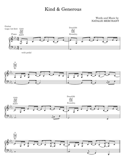 Kind and generous - Natalie Merchant