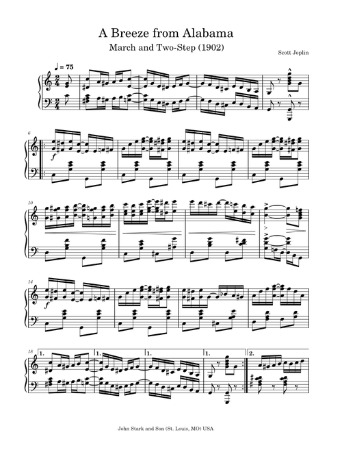 A Breeze from Alabama by Scott Joplin (1902)