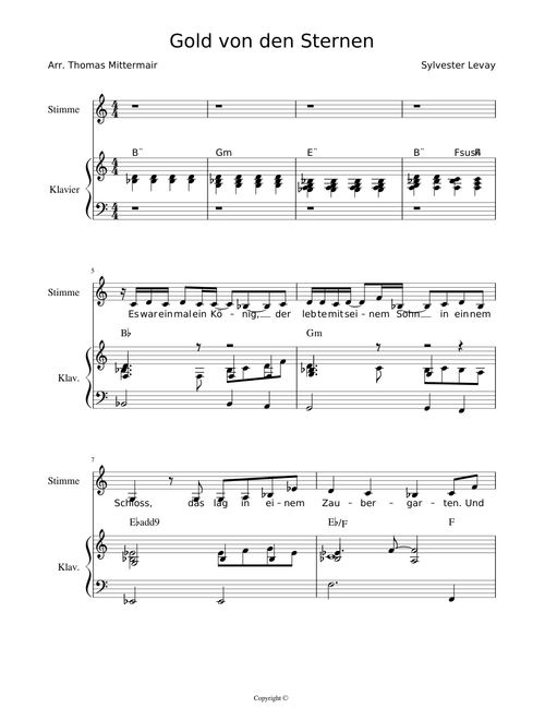 "Gold von den Sternen" - Voice and Piano