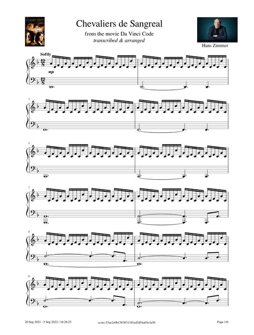 CHEVALIERS DE SANGREAL – Hans Zimmer Chevaliers de Sangreal – Hans Zimmer