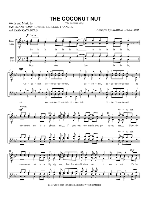 The Coconut Nut (The Coconut Song) (Arr. Charlie Gross) - Ryan Cayabyab, Dillon Francis, James Anthony Rushent (Barbershop Quartet)