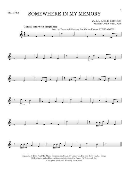 Somewhere In My Memory - Leslie Bricusse (Trumpet Solo)
