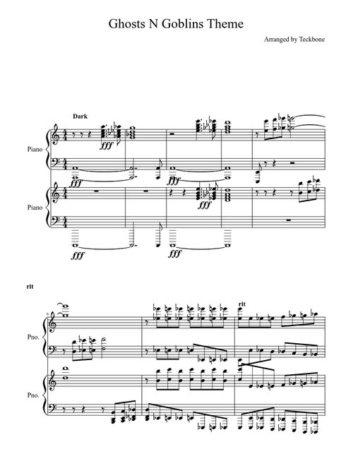 Ghosts N' Goblins Theme- Piano Duet