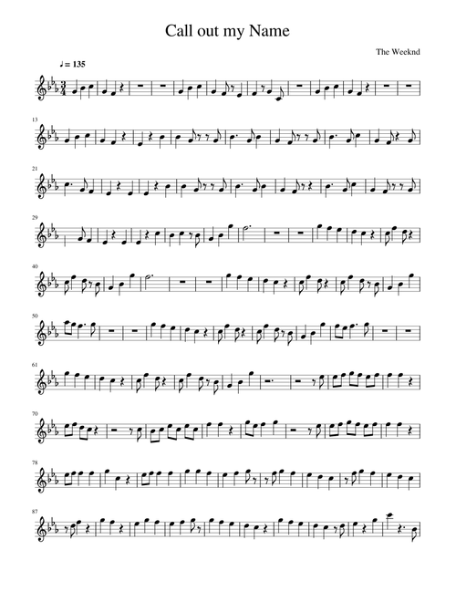  The Weeknd-Call out my Name- alto sax