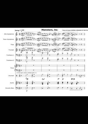 Monsters Inc. Theme - For Clarinet and Piano Sheet Music for Piano, Clarinet  in b-flat (Mixed Duet) | MuseScore.com