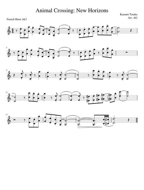 Animal Crossing: New Horizons - Main Theme – Kazumi Totaka Animal CrossingFrenchHorn1&2