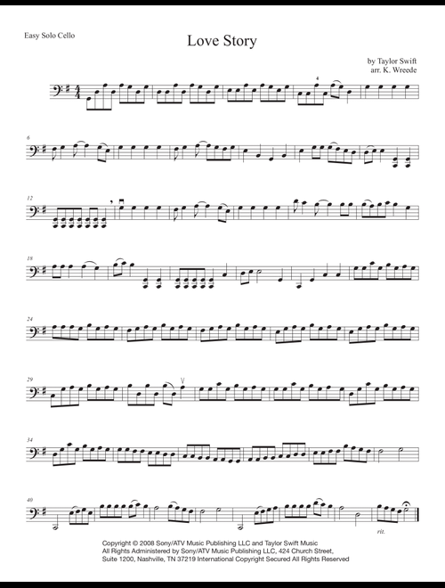 Love Story (Arr. K. Wreede) - Taylor Swift (Cello Solo)