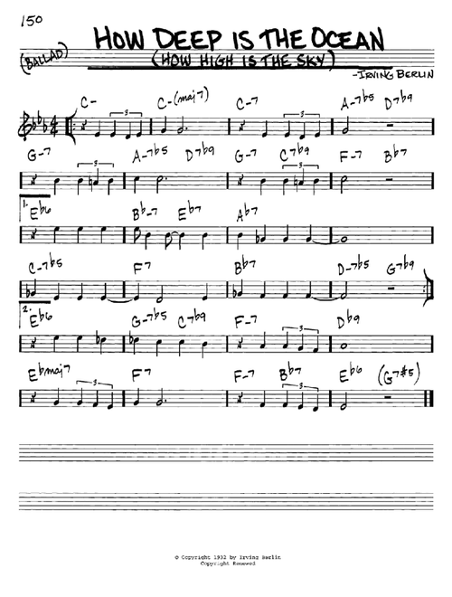 How Deep Is The Ocean (How High Is The Sky) - Irving Berlin (Real Book - Melody-Chords)