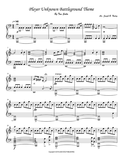 Lead Dog Pubg (Arr. Joseph B. Neeley) - Clayton Reece Bellamy (Easy Piano)