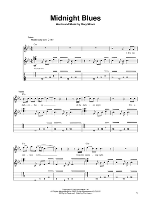 Play Official version of The loner Sheet Music by Gary Moore
