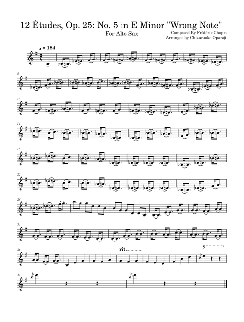 12 Ètudes, Op. 25: No. 5 in E Minor "Wrong Note"