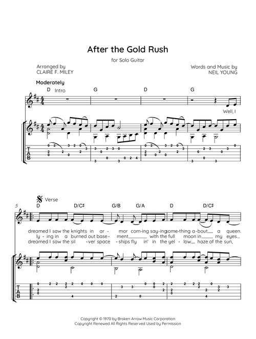After The Gold Rush (Arr. Claire F Miley) - Neil Young (Solo Guitar)