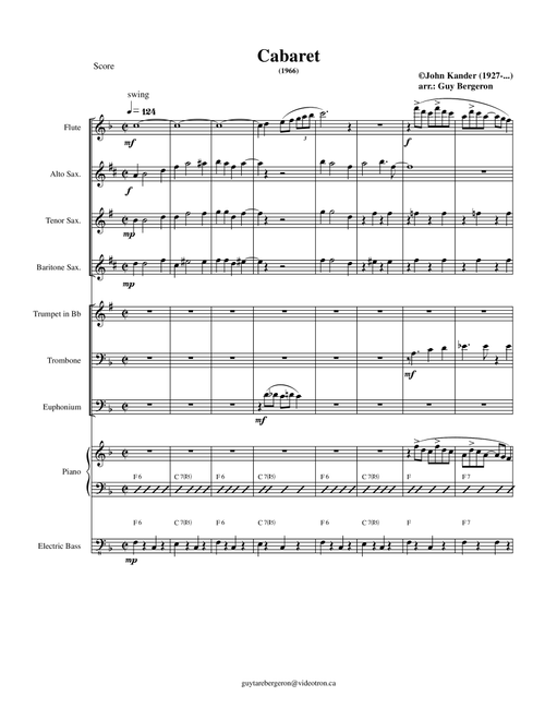 Cabaret (Arr. Guy Bergeron) - Herb Alpert And The Tijuana Brass (Large Ensemble)