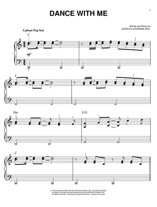 Dance With Me - Orleans (Easy Piano)