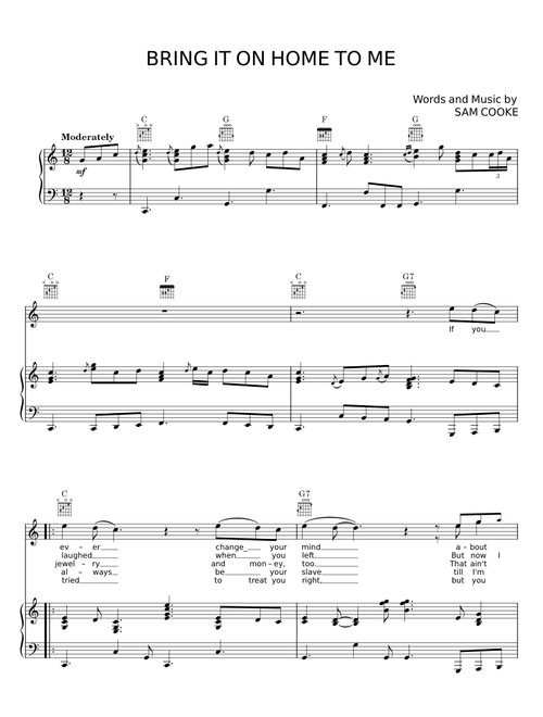 Bring it on home to me - Sam Cooke