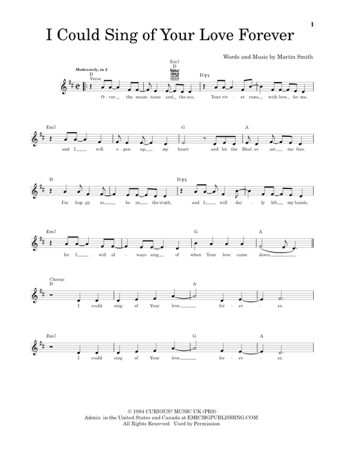 I Could Sing Of Your Love Forever - Delirious?, Passion (Easy Guitar)