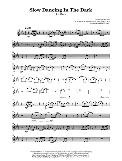 Slow Dancing In The Dark (Arr. Felipe Abel) - Jonathan Wimberly, Joji Kusunoki (Flute Solo)