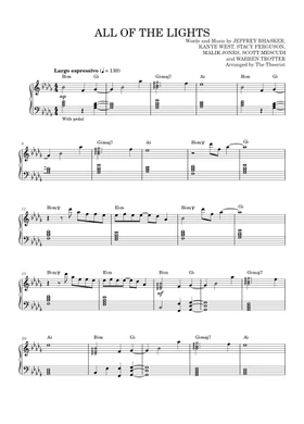 Destierro mostaza reflejar Free all of the lights by Kanye West sheet music | Download PDF or print on  Musescore.com