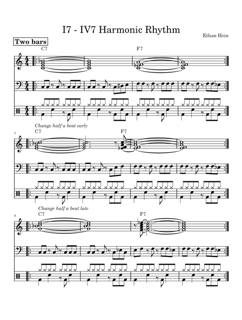 I7 - IV7 harmonic rhythm