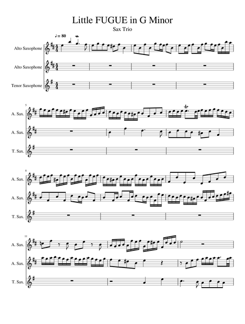 Little FUGUE in G Minor-Sax Trio!!
