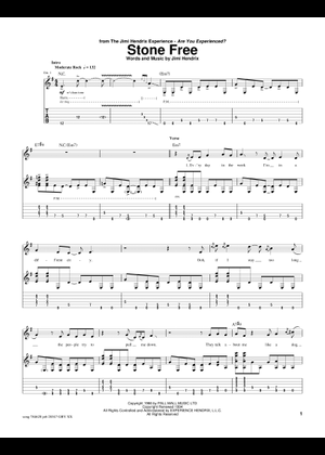 STONE FREE JIMI HENDRIX 楽譜集 STONE FREE JIMI HENDRIX 楽譜集 Stone Free Tab by Jimi