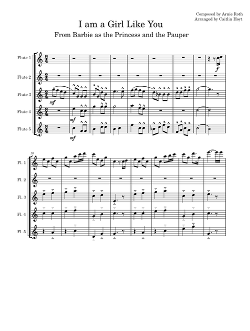 I am a Girl Like You - Flute Quintet