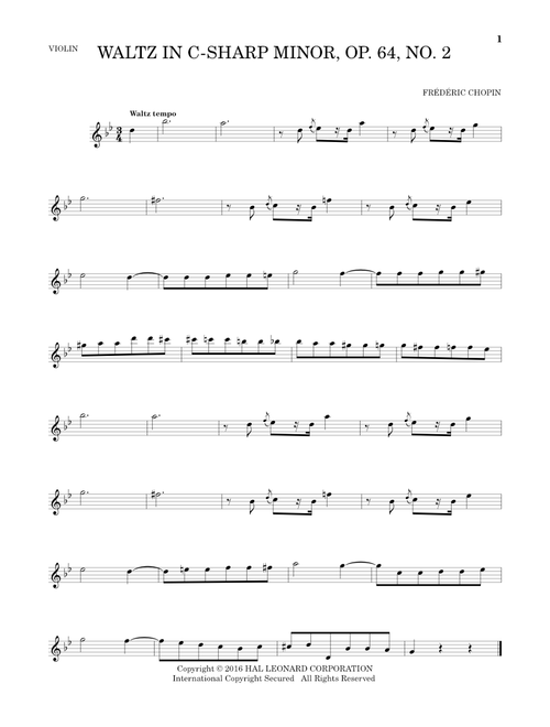 Waltz In C-Sharp Minor, Op. 64, No. 2 - Frédéric Chopin (Violin Solo)