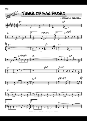 Tiger of San Pedro Big Band Arrangement Sheet Music with Chords