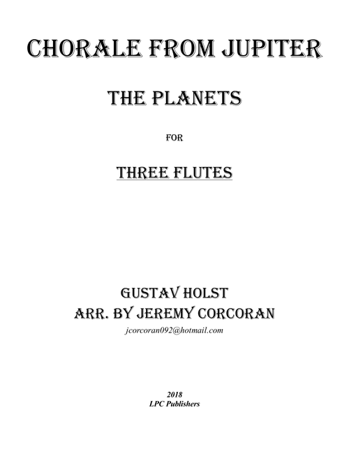 Chorale from Jupiter for Flute Trio (Arr. Jeremy Corcoran) - Gustav Holst (Woodwind Ensemble)