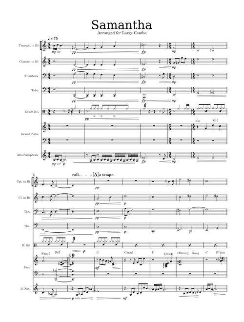 Samantha – Arrangement for Large Combo