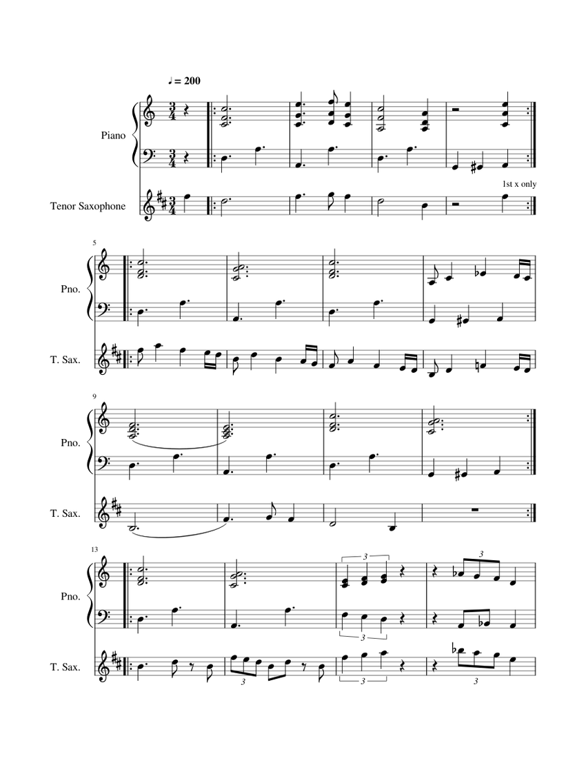 A Wheel Within a Wheel Sheet music for Piano, Saxophone tenor (Tenor