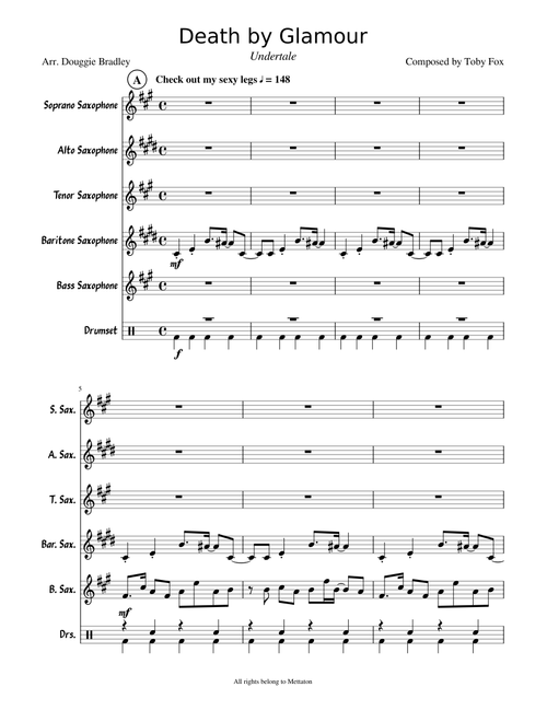 Death by Glamour - Sax Arrangement