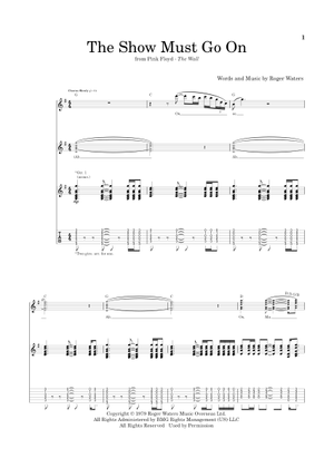 The show must go on pink floyd alto Sheet Music for Alto (Solo