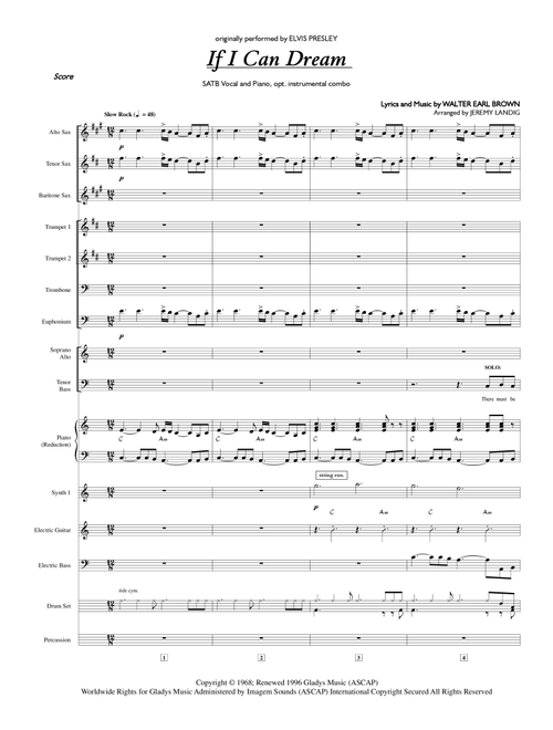 If I Can Dream (Arr. Jeremy Landig) - Elvis Presley (Large Ensemble)