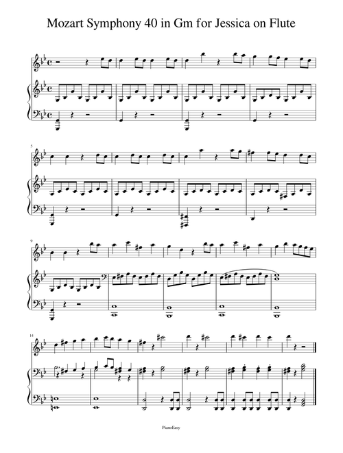 Mozart Symphony 40 in Gm for Jessica on Flute