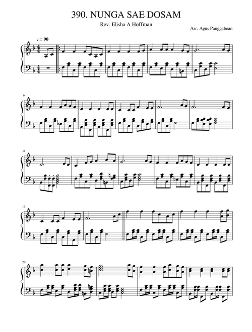 390. NUNGA SAE DOSAM (Arr. Agus Panggabean) - Rev. Elisha A. Hoffman (Piano Solo)