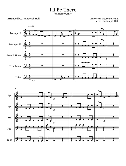 I'll Be There (Arr. J. Randolph Hall) (Small Ensemble)