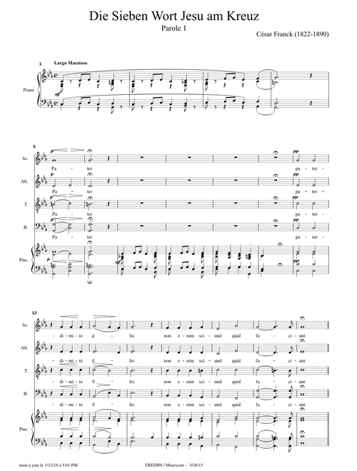 Die sieben Worte Jesu Christi am Kreuz, Wort 1 by César Franck