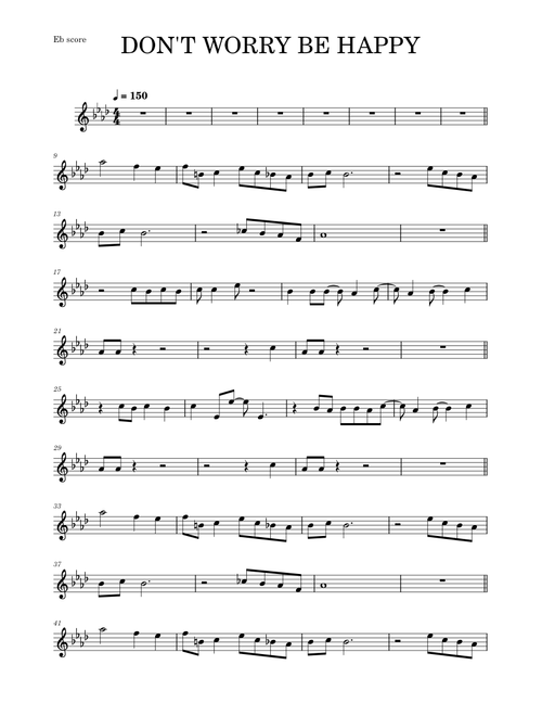 Don't worry (be happy) – Bobby McFerrin (ALTO SAX RMK)