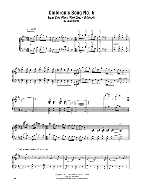 Children's Song No. 6 - Chick Corea (Piano Transcription)