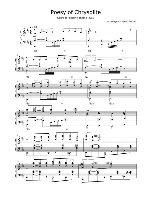 Poesy of Chrysolite – HOYO-MiX | Piano Arrangement