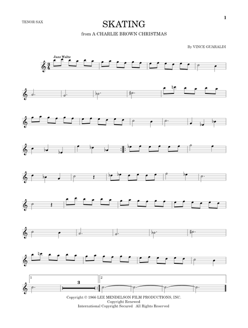Skating - Vince Guaraldi (Tenor Sax Solo)