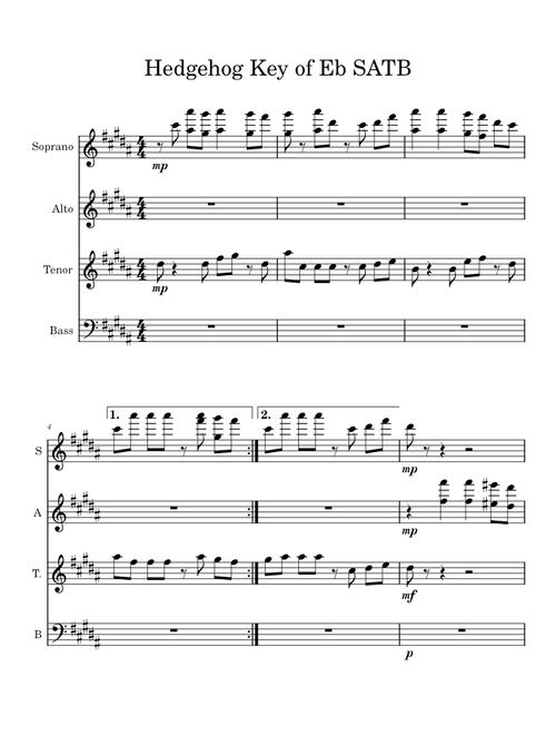 Hedgehog Key of Eb SATB