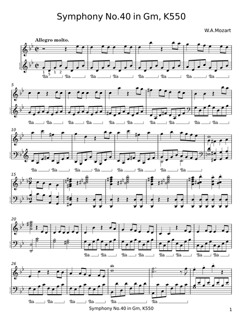 Symphony No.40 in Gm - W. A. Mozart Arr By Paolo Civitillo