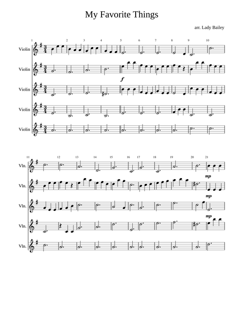 My favorite things – Julie Andrews My Favorite Things Quintet